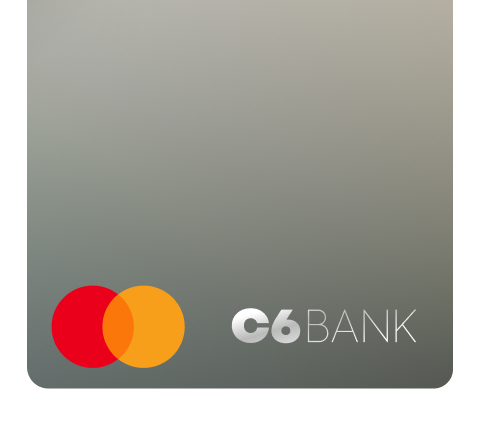 Cartão C6 Platinum – Fundo acinzentado com logotipo C6 Bank.