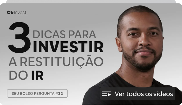 Homem em vídeo do C6 Invest sobre como investir a restituição do IR.