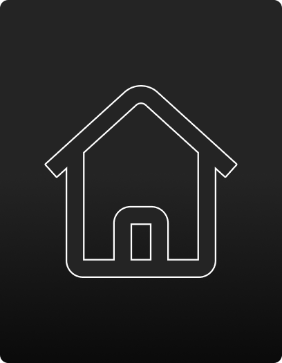 Ícone de casa com telhado triangular e porta central.
