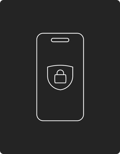 Ilustração de celular com escudo ao centro, preenchido com cadeado fechado.