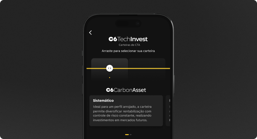 Tela de C6 Techinvest no app do C6 Bank