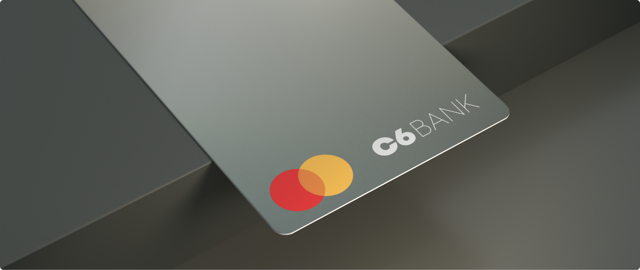 Cartão C6 Bank Boreal Forest Cartão C6 boreal forest com logotipo Mastercard e marca C6 Bank.