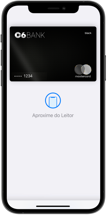 iPhone com aplicativo de carteira aberto solicitando Face ID