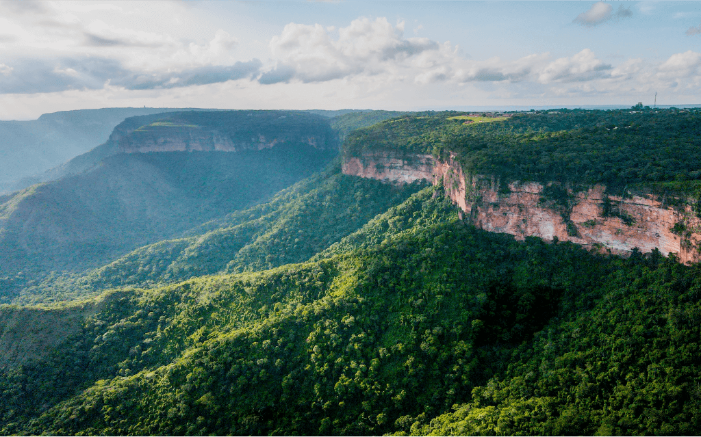 Vista diretamente do Parque Nacional da Chapada dos Guimarães com uma vegetação incrível.