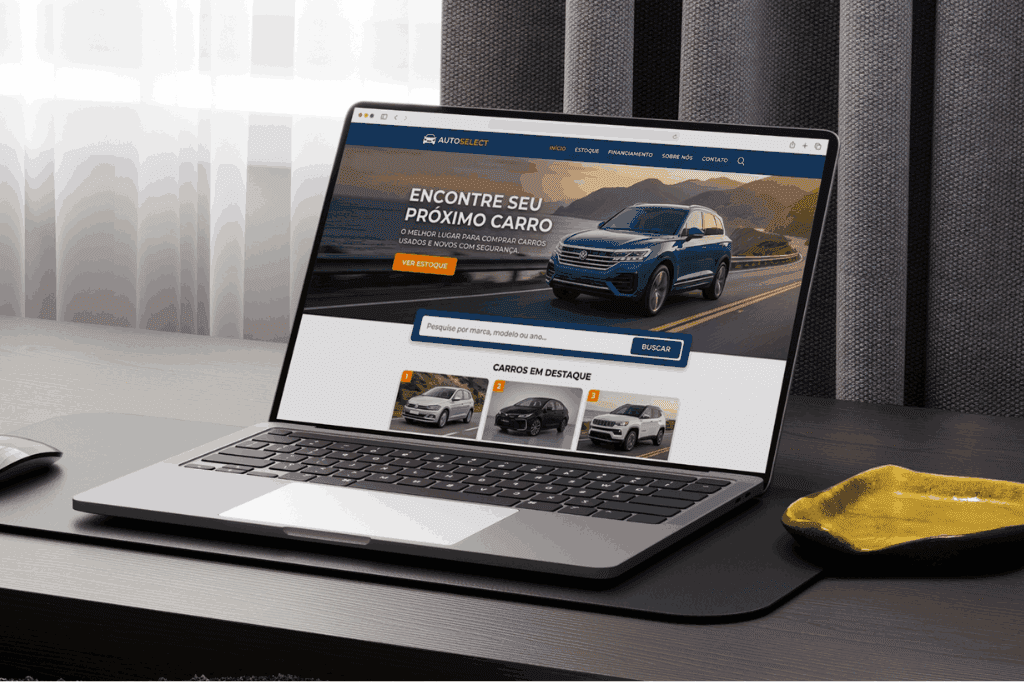 Vítima olhando carro para comprar no computador representando o golpe no financiamento.