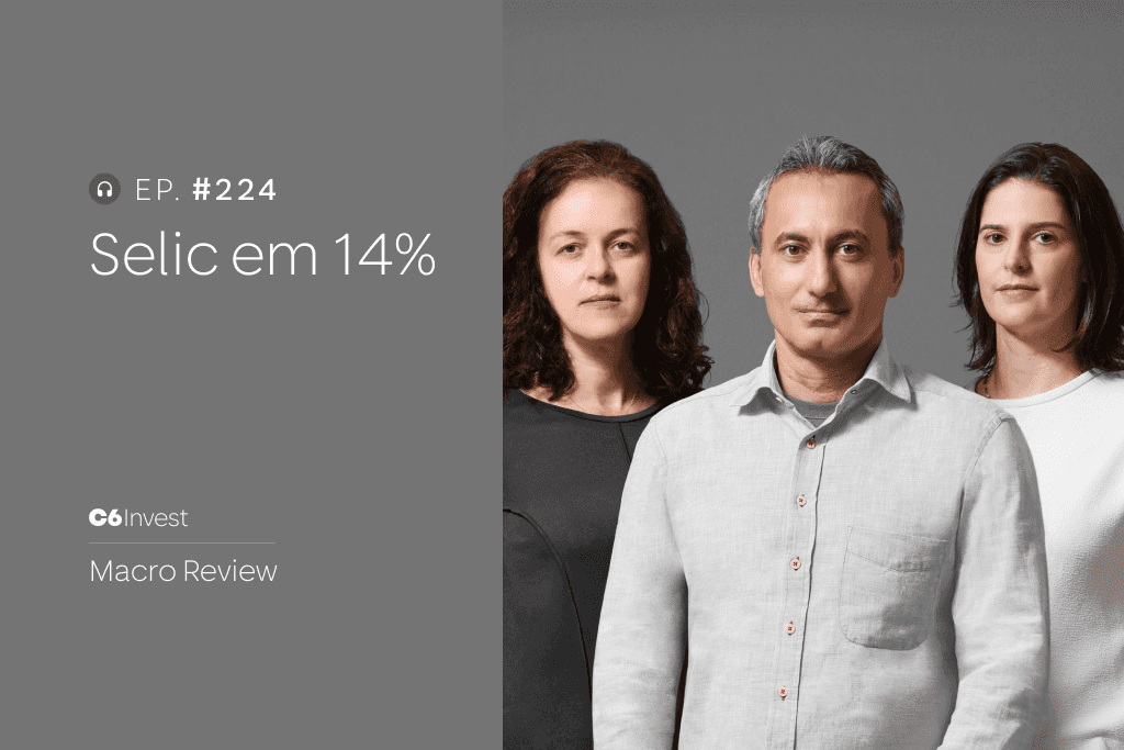 Economistas do Macro Review representando o novo episódio do podcast.