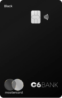 Cartão C6 Mastercard Black preto fosco.