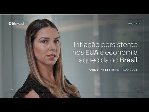 Mulher séria ao lado do texto “Inflação nos EUA – Março 2025”.