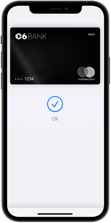 iPhone com aplicativo de carteira aberto pagando por aproximação